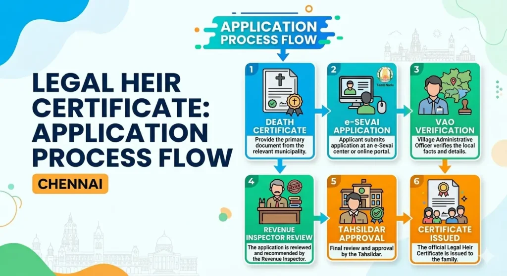Legal heir certificate application process Chennai