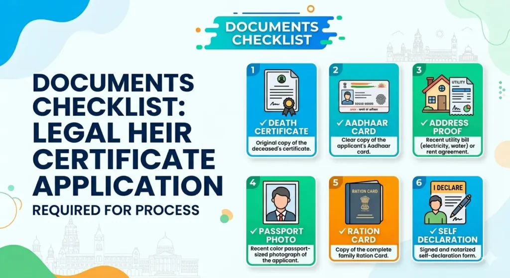Documents required for legal heir certificate in Chennai