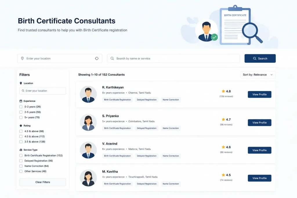 Birth Certificate Consultants in Parrys Corner